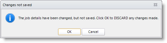 Example of the warning message that is displayed if you select another order without saving changes on your current selected order