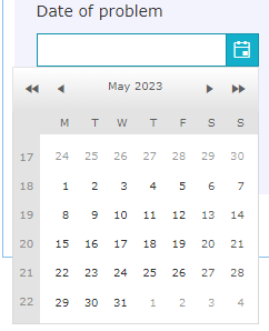 Example of Date Picker used in a form