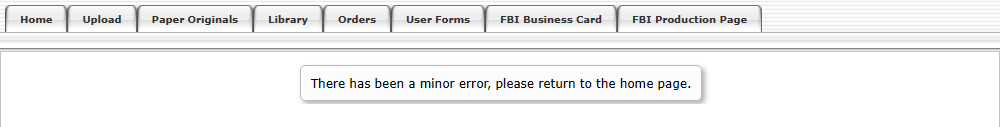 Example of a friendly error message.