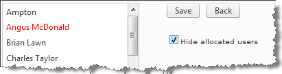 Allocated users are hidden