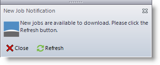 Example POP-up New Job Message